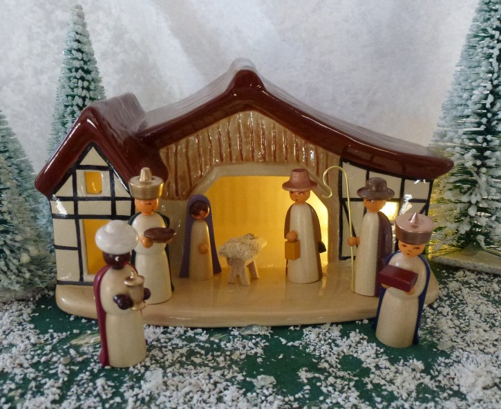 Christmas cot with figures
